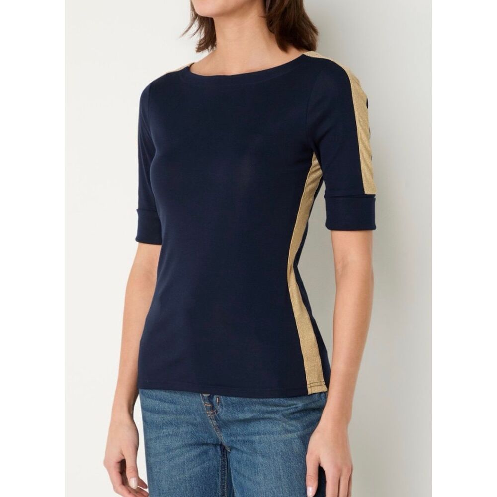 NWT Lauren Ralph Lauren Black‎ Label 3/4 Tee
